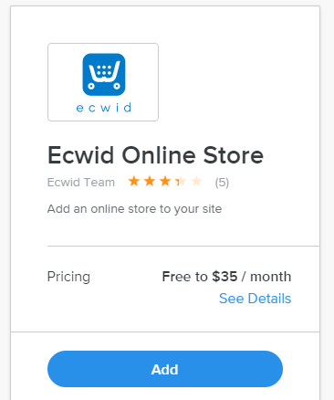 Add Ecwid to the SiteBuilder